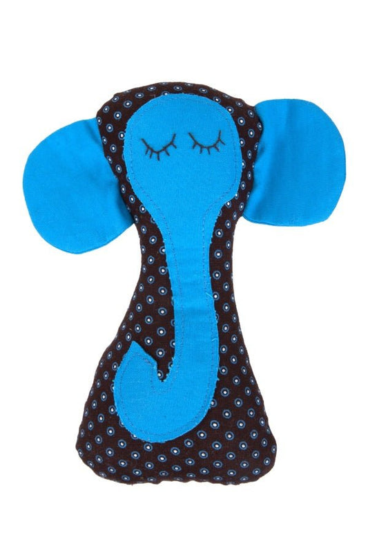 Elephant Rattle - blue/brown - Liley and Luca