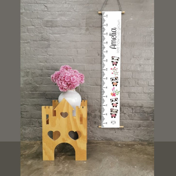 Panda Blossom Personalised Growth Chart - Liley and Luca