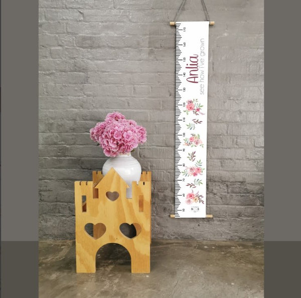 Peonies Personalised Growth Chart - Liley and Luca