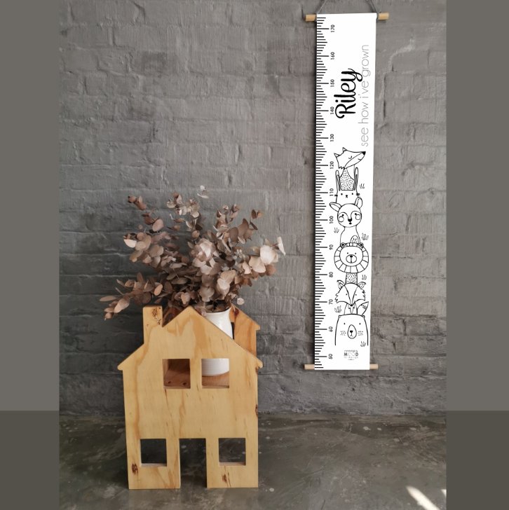 Scandi Animals Personalised Growth Chart - Liley and Luca