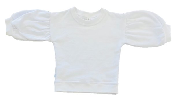 White Balloon Sleeve Top - Liley and Luca